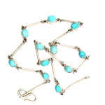 Natural Persian Turquoise Necklace – Elegant Handmade 925 Sterling Silver Jewelry