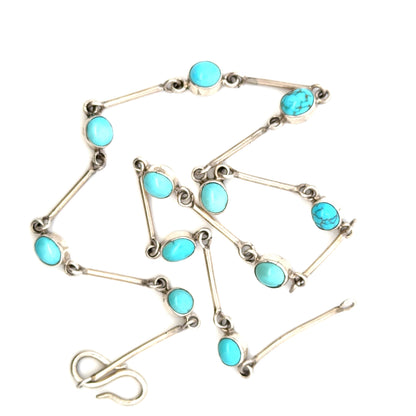 Natural Persian Turquoise Necklace – Elegant Handmade 925 Sterling Silver Jewelry