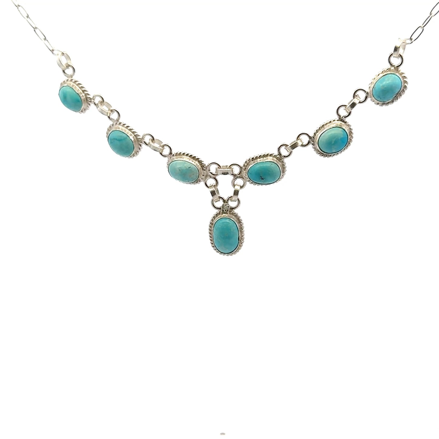 Exclusive Handmade Persian Natural Turquoise Necklace – Elegant Handmade 925 Sterling Silver Jewelry