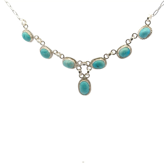 Exclusive Handmade Persian Natural Turquoise Necklace – Elegant Handmade 925 Sterling Silver Jewelry