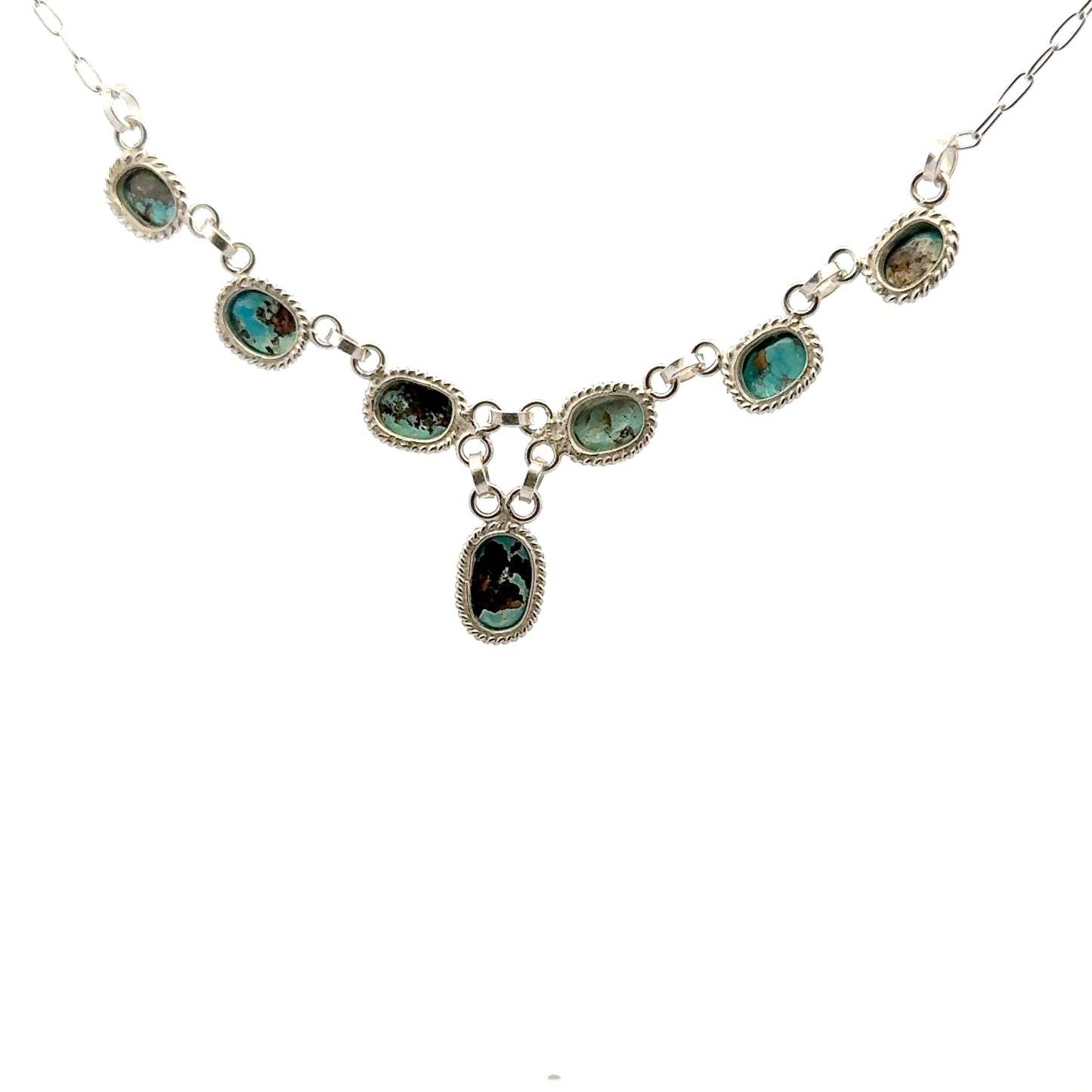 Exclusive Handmade Persian Natural Turquoise Necklace – Elegant Handmade 925 Sterling Silver Jewelry