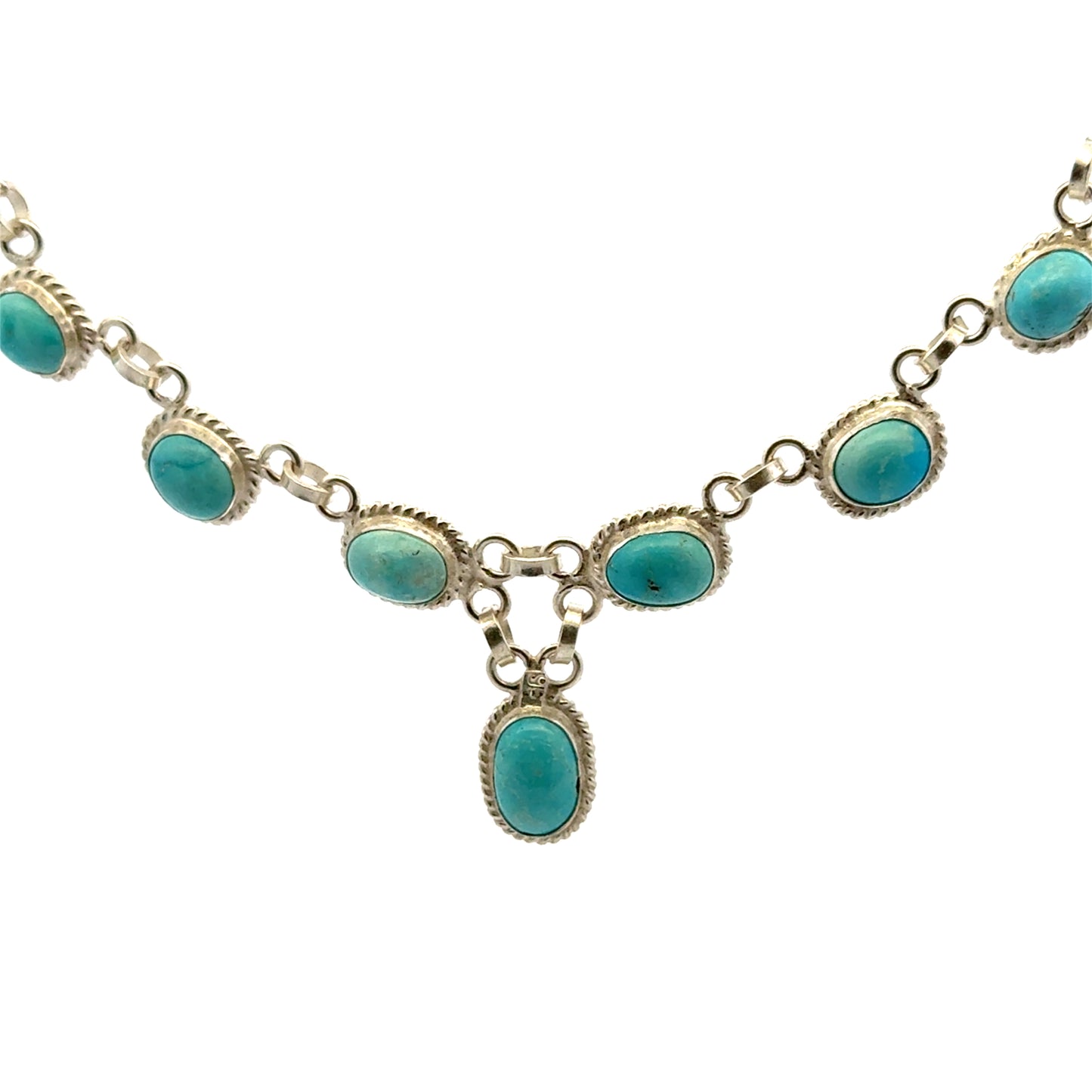 Exclusive Handmade Persian Natural Turquoise Necklace – Elegant Handmade 925 Sterling Silver Jewelry