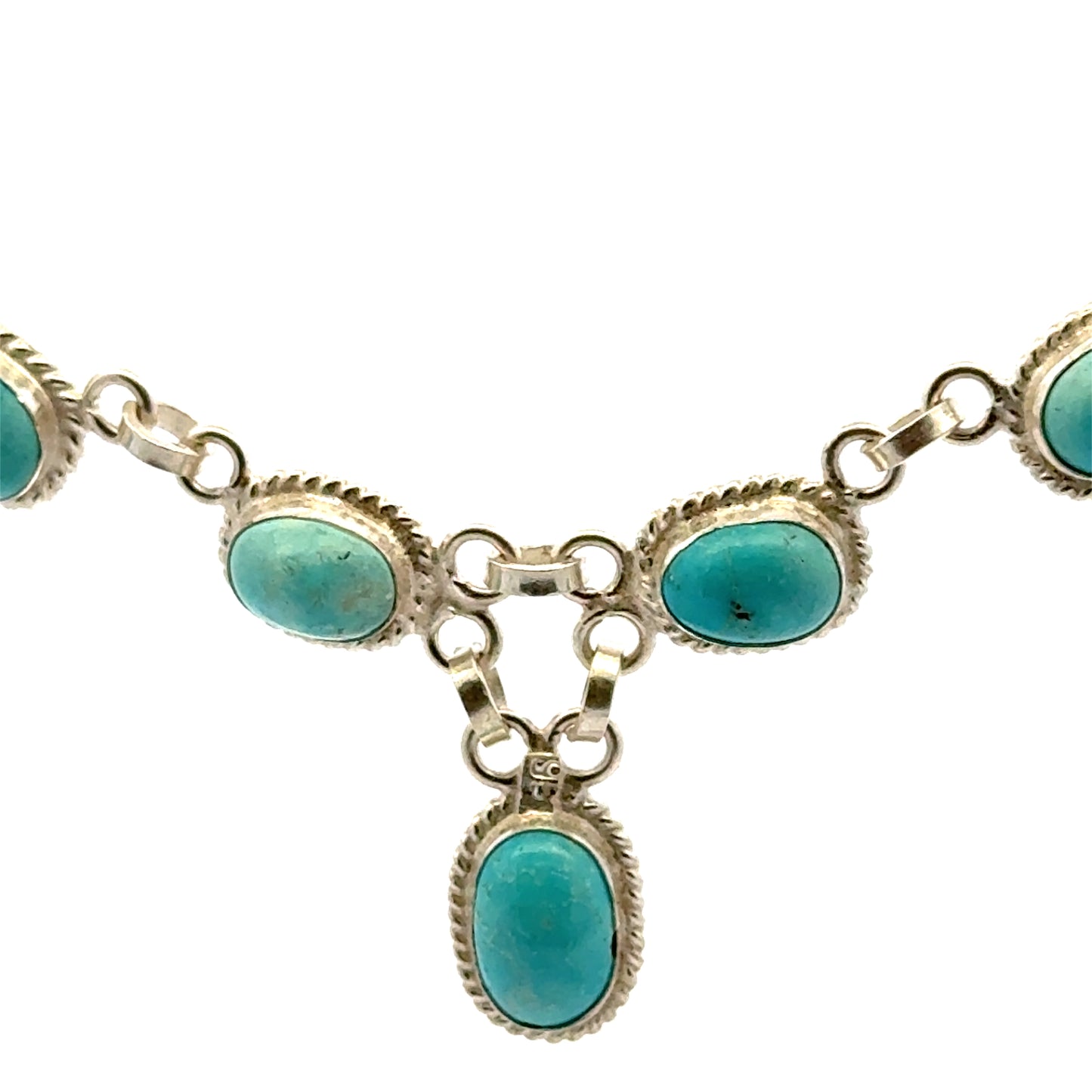 Exclusive Handmade Persian Natural Turquoise Necklace – Elegant Handmade 925 Sterling Silver Jewelry