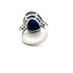 Simple Prong Kyanite Ring with Two Sapphires – Handmade 925 Sterling Silver Design