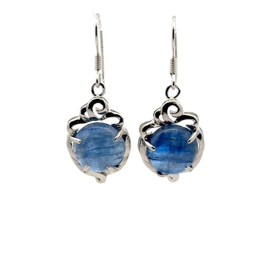 Crown-Shaped Kyanite Earrings – Handmade 925 Sterling Silver Design