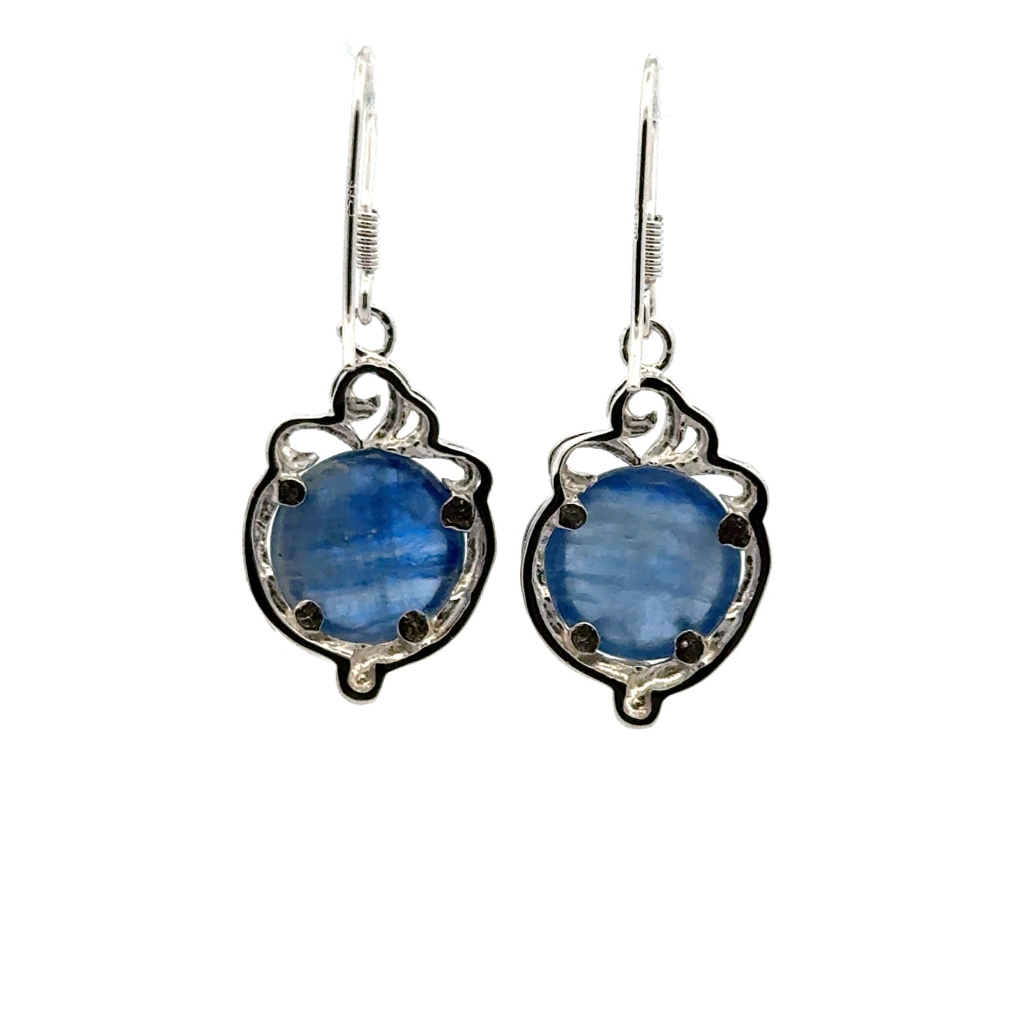Crown-Shaped Kyanite Earrings – Handmade 925 Sterling Silver Design