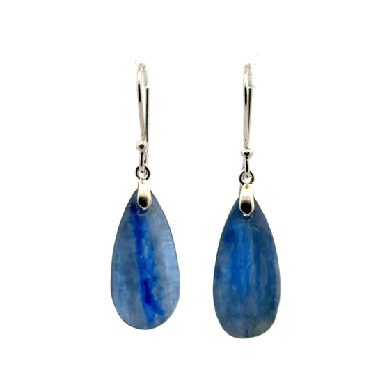 Pearl-Shaped Kyanite Earrings – Handmade 925 Sterling Silver Design