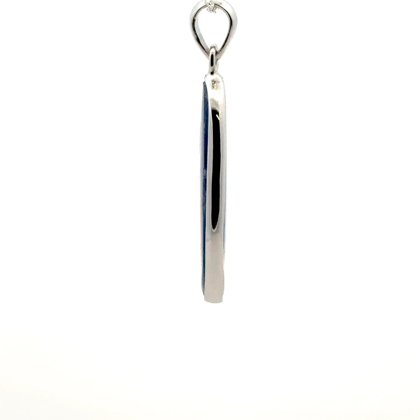 Oval-Shaped Kyanite Pendant – Handmade 925 Sterling Silver Design
