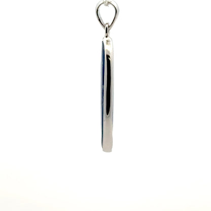 Oval-Shaped Kyanite Pendant – Handmade 925 Sterling Silver Design