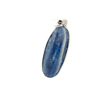 Oval-Shaped Kyanite Pendant – Handmade 925 Sterling Silver Design