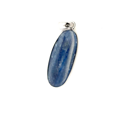 Oval-Shaped Kyanite Pendant – Handmade 925 Sterling Silver Design