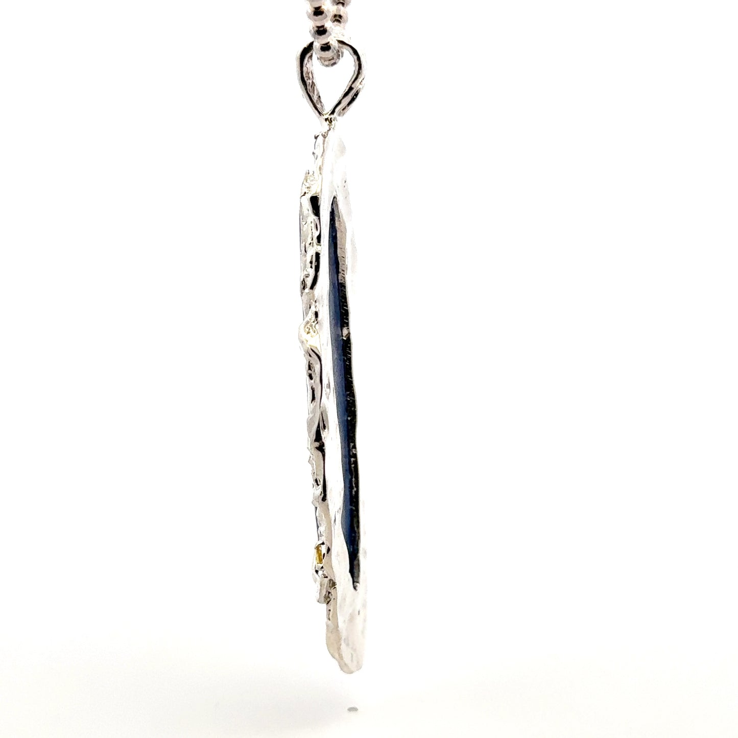 Kyanite Pendant with Three Sapphires – Handmade 925 Sterling Silver Design