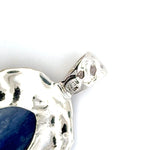 Kyanite Pendant with Three Sapphires – Handmade 925 Sterling Silver Design