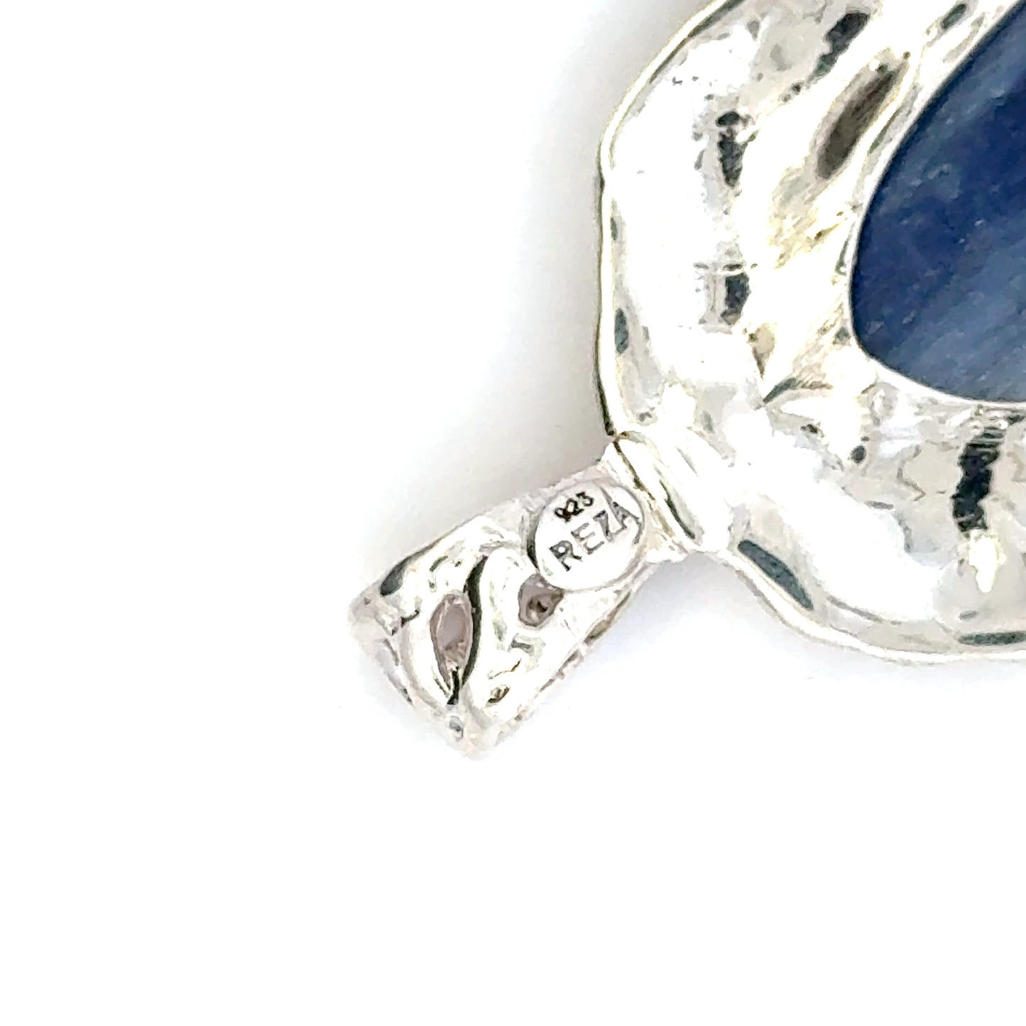 Kyanite Pendant with Three Sapphires – Handmade 925 Sterling Silver Design