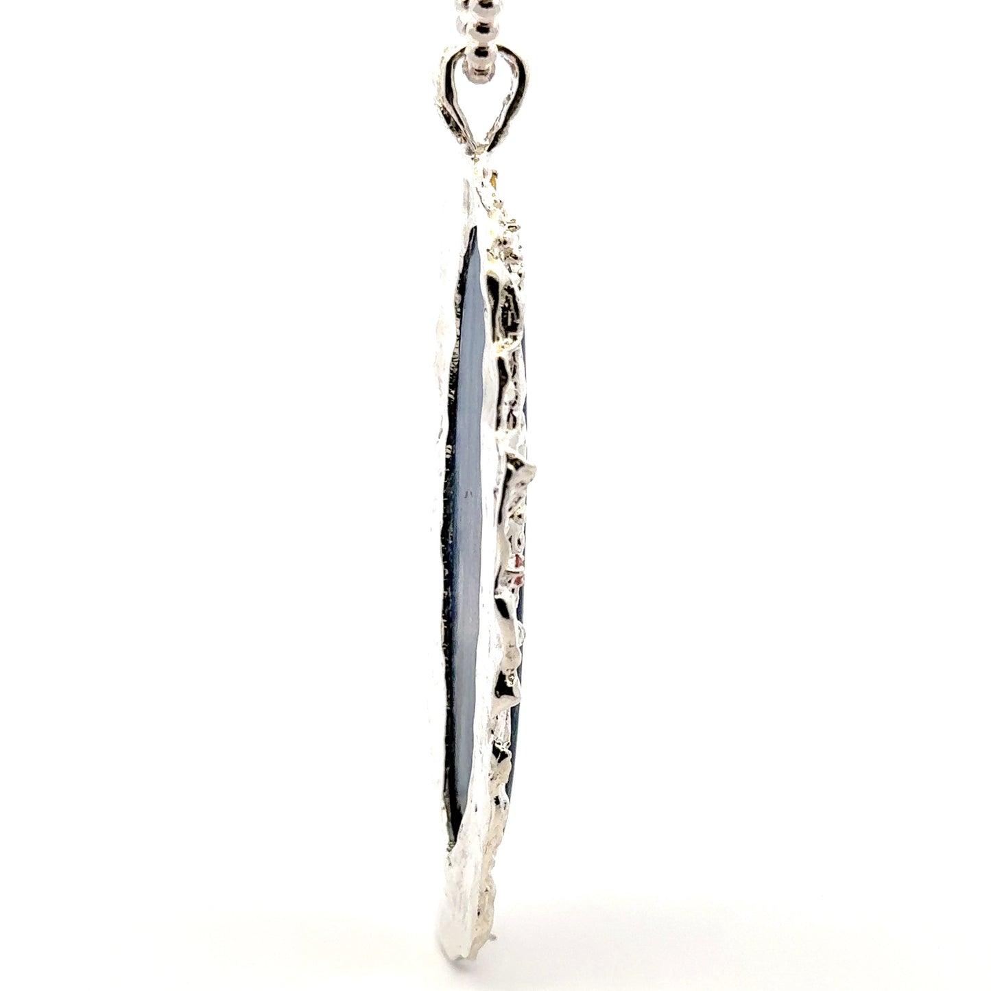 Kyanite Pendant with Four Sapphires – Handmade 925 Sterling Silver Design