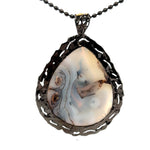 Montana Agate Pendant Sterling with 18K Gold and Black Rhodium Plating