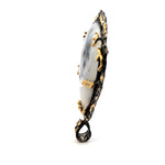 Montana Agate Pendant Sterling with 18K Gold and Black Rhodium Plating