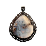 Montana Agate Pendant Sterling with 18K Gold and Black Rhodium Plating