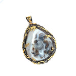 Montana Agate Pendant Sterling with 18K Gold and Black Rhodium Plating