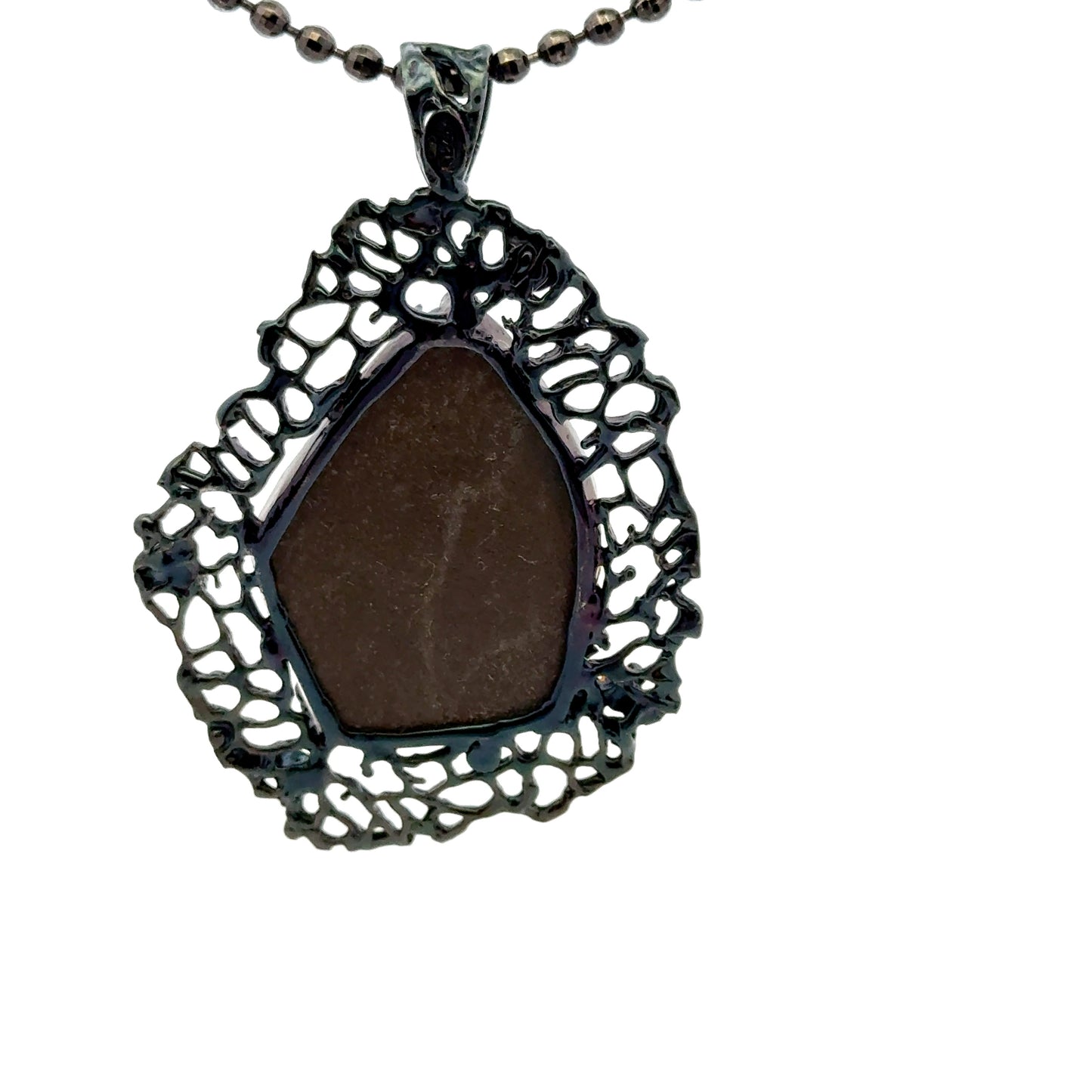 Ammolite Pendant with Multicolor Sapphires