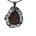 Ammolite Pendant with Multicolor Sapphires