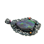 Ammolite Pendant with Multicolor Sapphires