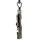 Druzy Chalcedony Quartz Coral Reef Black Rhodium Pendant with Yellow Sapphire