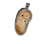 Druzy Chalcedony Quartz Coral Reef Black Rhodium Pendant with Yellow Sapphire