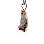 Druzy Chalcedony Quartz Coral Reef Pendant with Blue Sapphire(Rose Gold Plating)