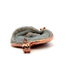 Druzy Chalcedony Quartz Coral Reef Pendant with Blue Sapphire(Rose Gold Plating)
