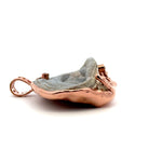 Druzy Chalcedony Quartz Coral Reef Pendant with Blue Sapphire(Rose Gold Plating)