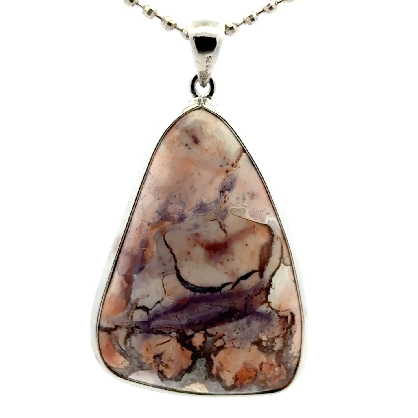 Double-Sided Tiffany Stone 925 Sterling Silver Pendant (Polished Both Sides)