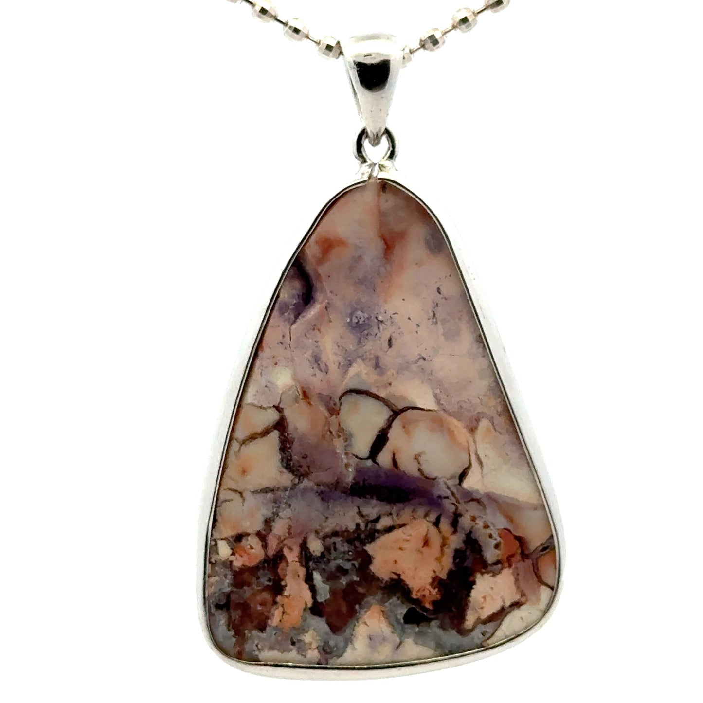 Double-Sided Tiffany Stone 925 Sterling Silver Pendant (Polished Both Sides)