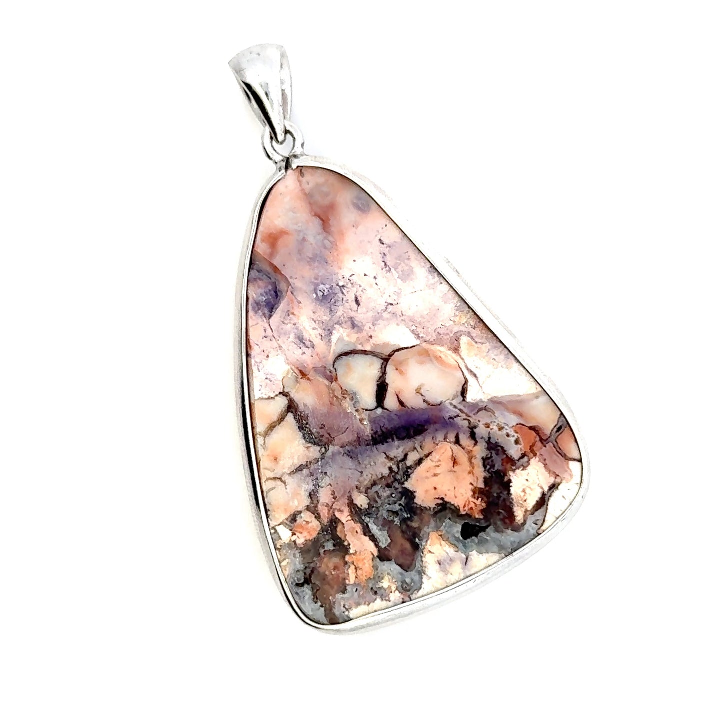 Double-Sided Tiffany Stone 925 Sterling Silver Pendant (Polished Both Sides)