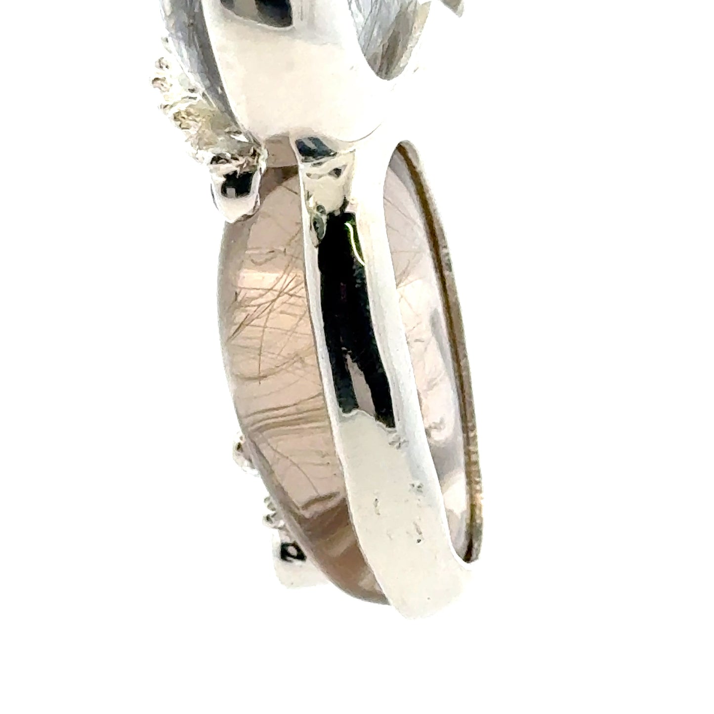 Rutilated Quartz Coral Reef Pendant with Blue & Orange Sapphire,Quartz & Citrine