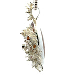 Golden Rutilated Quartz Coral Reef Pendant with Three Yellow Sapphires