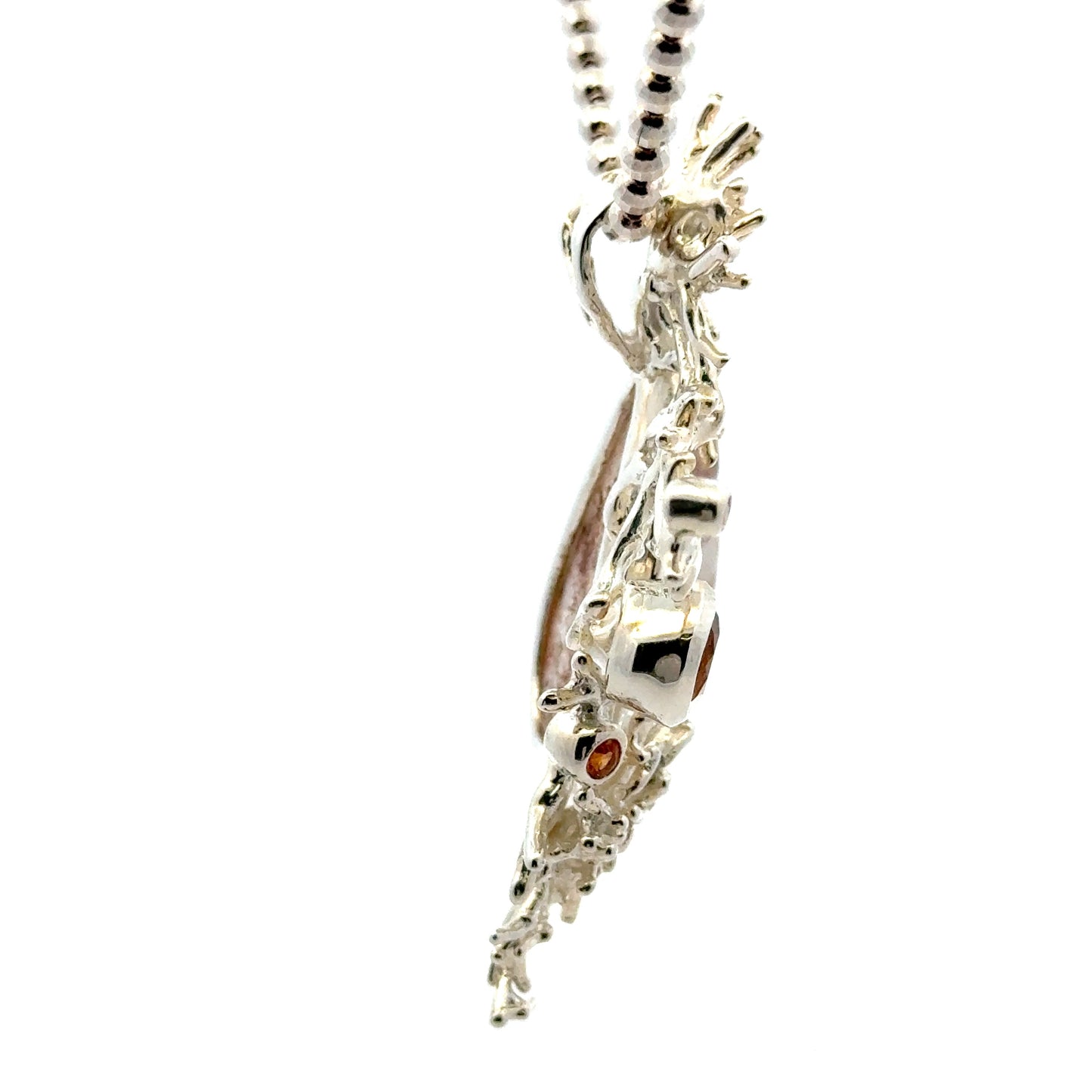 Handmade Garden Quartz Coral Reef Pendant with Citrine & Yellow Sapphires