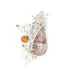 Handmade Garden Quartz Coral Reef Pendant with Citrine & Yellow Sapphires