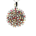 Multicolor Sapphires Pendant & Brooch in 925 Sterling Silver