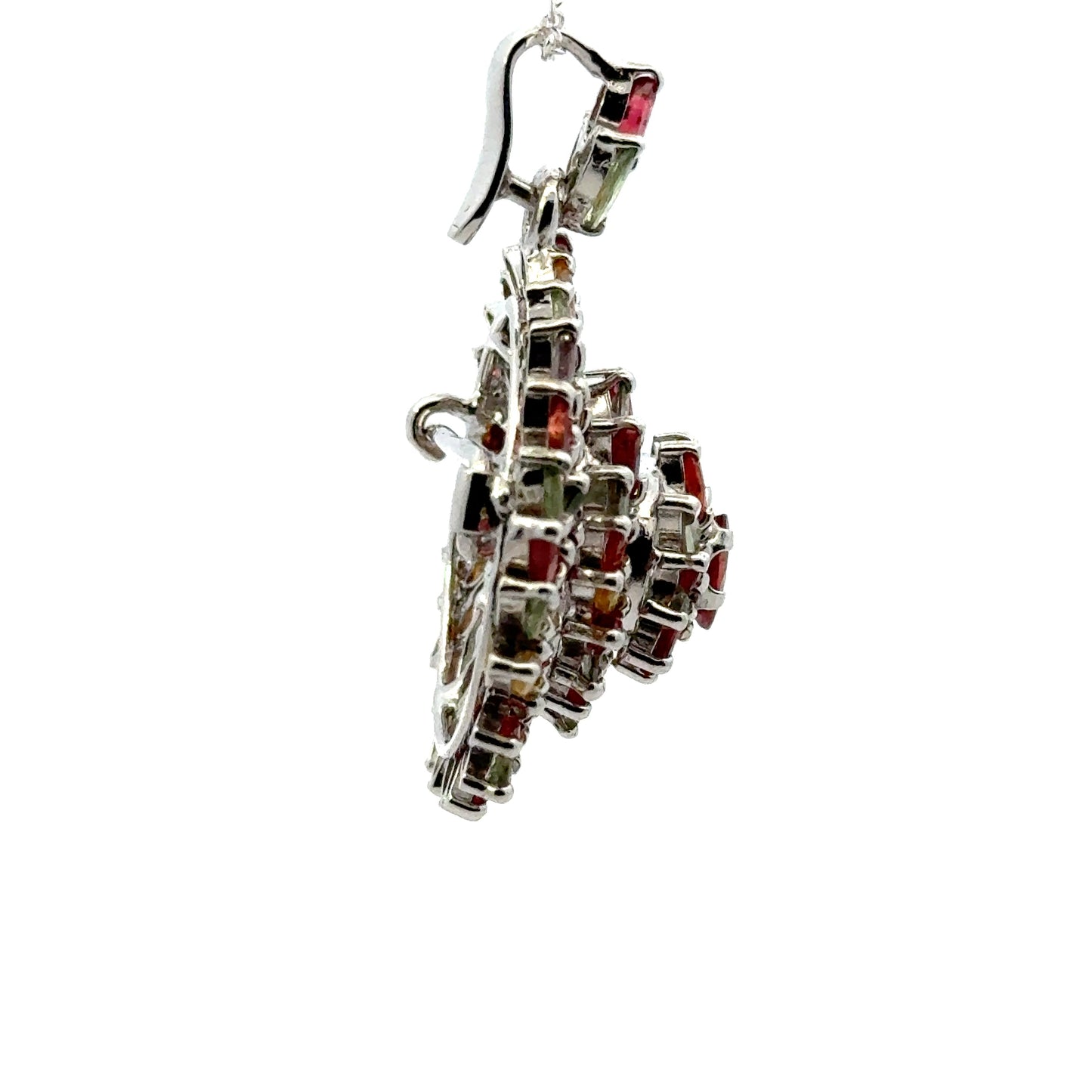 Multicolor Sapphires Pendant & Brooch in 925 Sterling Silver
