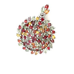 Multicolor Sapphires Pendant & Brooch in 925 Sterling Silver