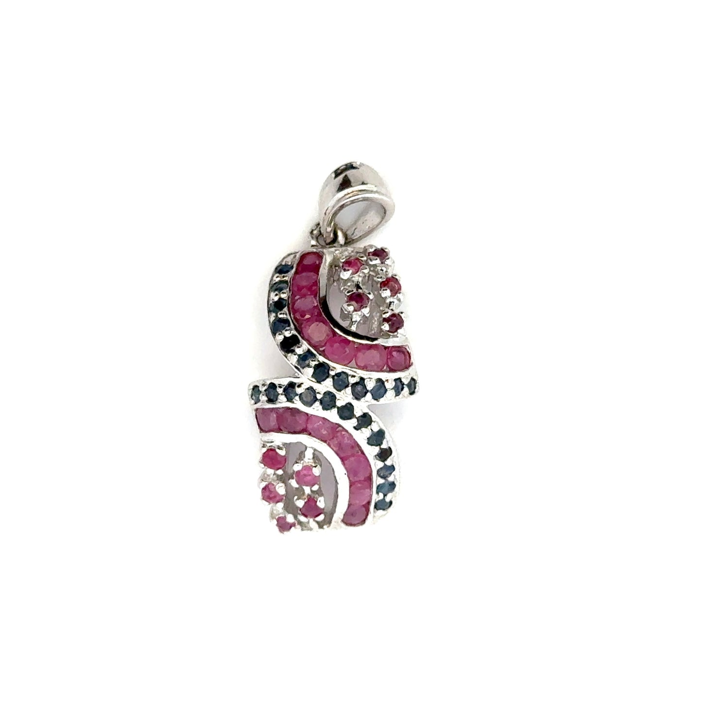 Ruby Sapphire Pendant in 925 Sterling Silver