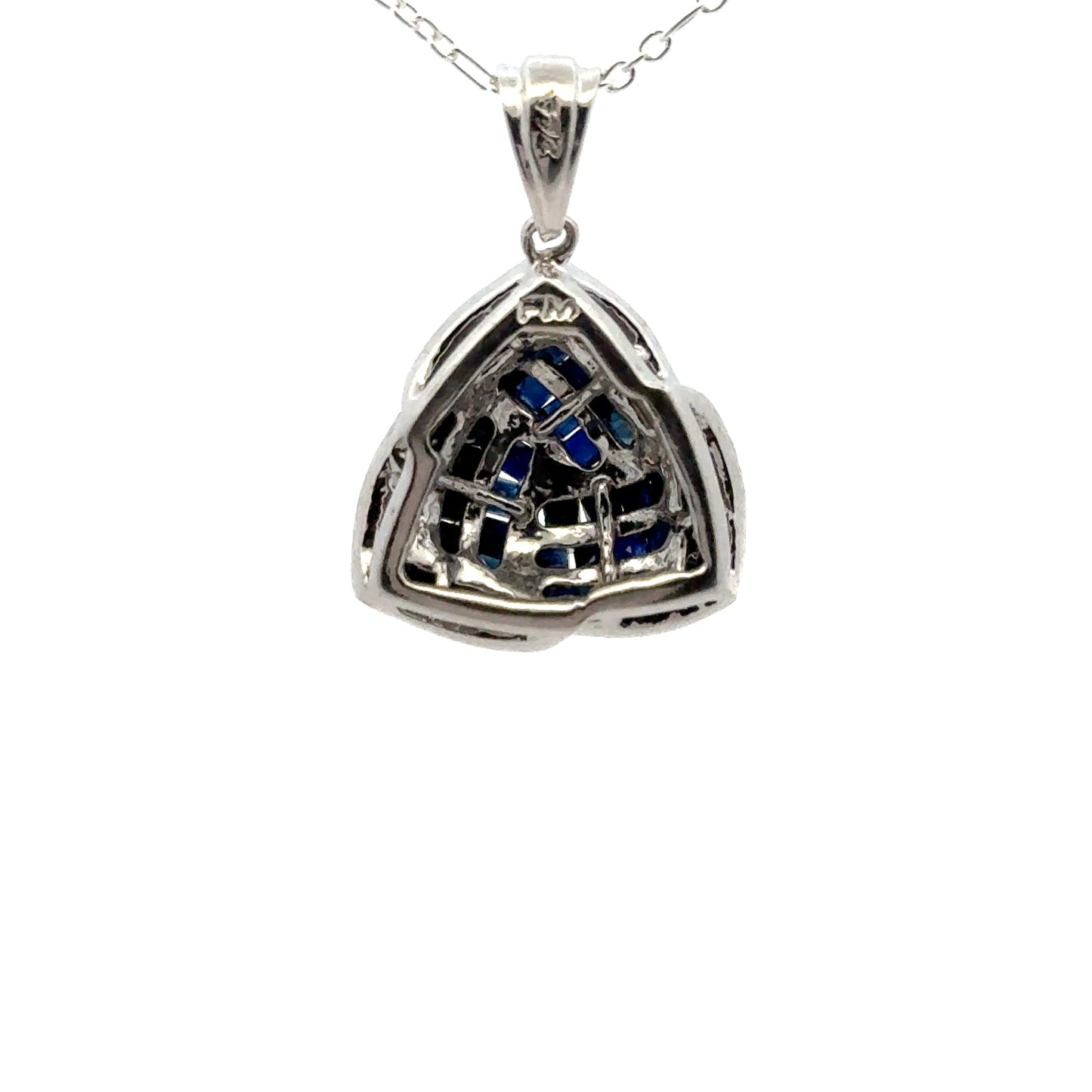 Blue Sapphire Pendant in 925 Sterling Silver