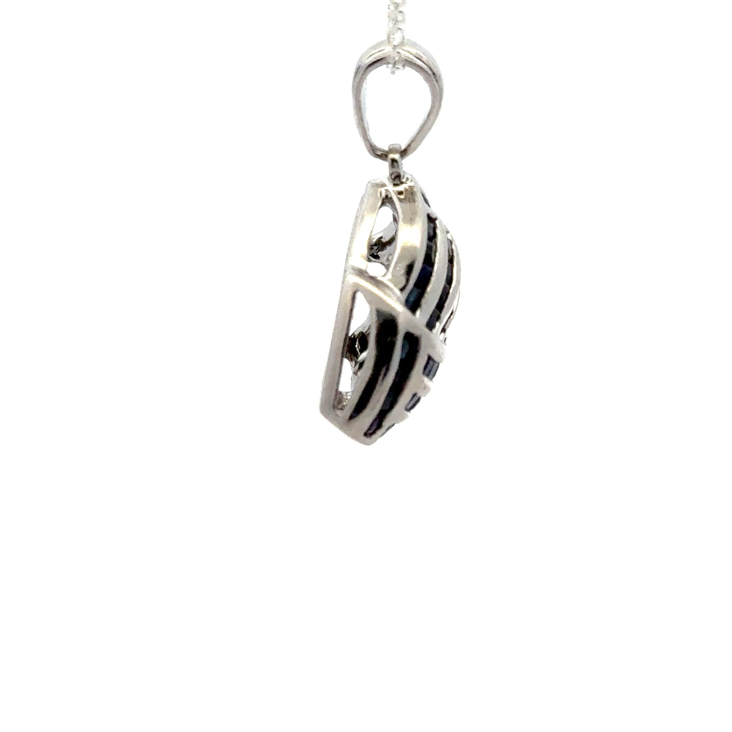 Blue Sapphire Pendant in 925 Sterling Silver
