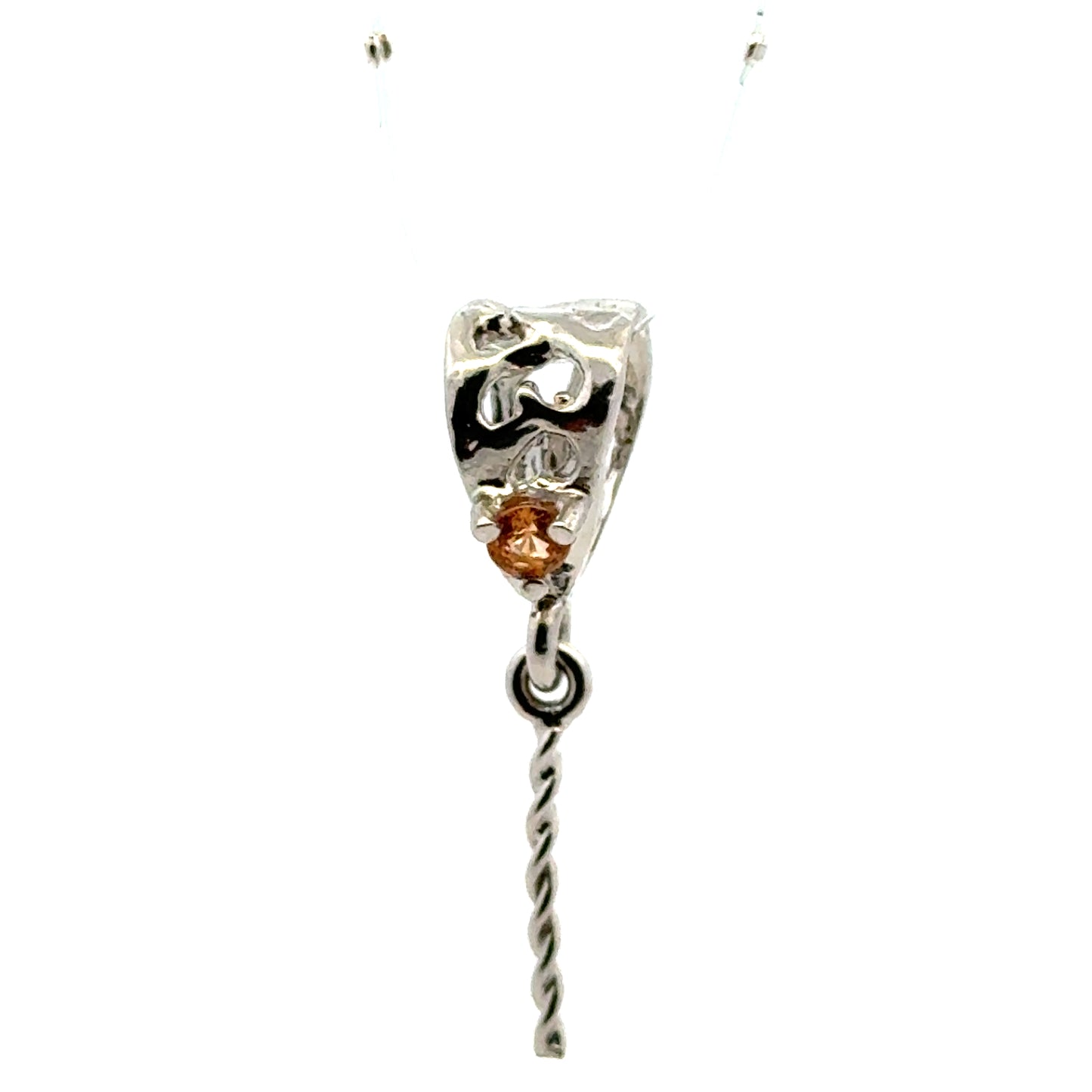 925 Sterling Silver Peg Bail with Faceted Sapphire
