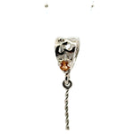 925 Sterling Silver Peg Bail with Faceted Sapphire
