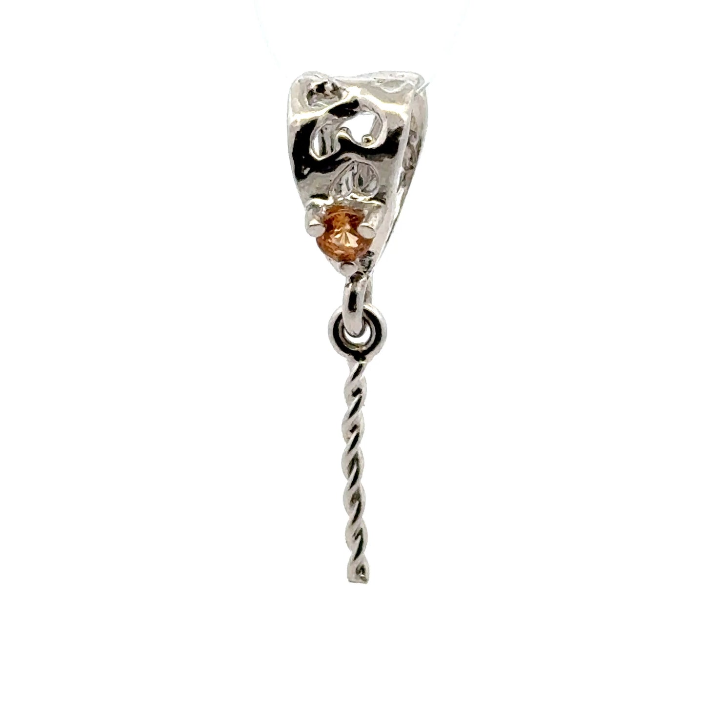 925 Sterling Silver Peg Bail with Faceted Sapphire
