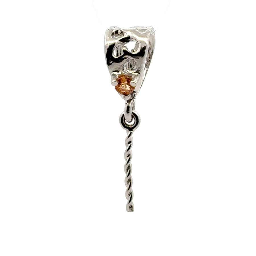 925 Sterling Silver Peg Bail with Faceted Sapphire