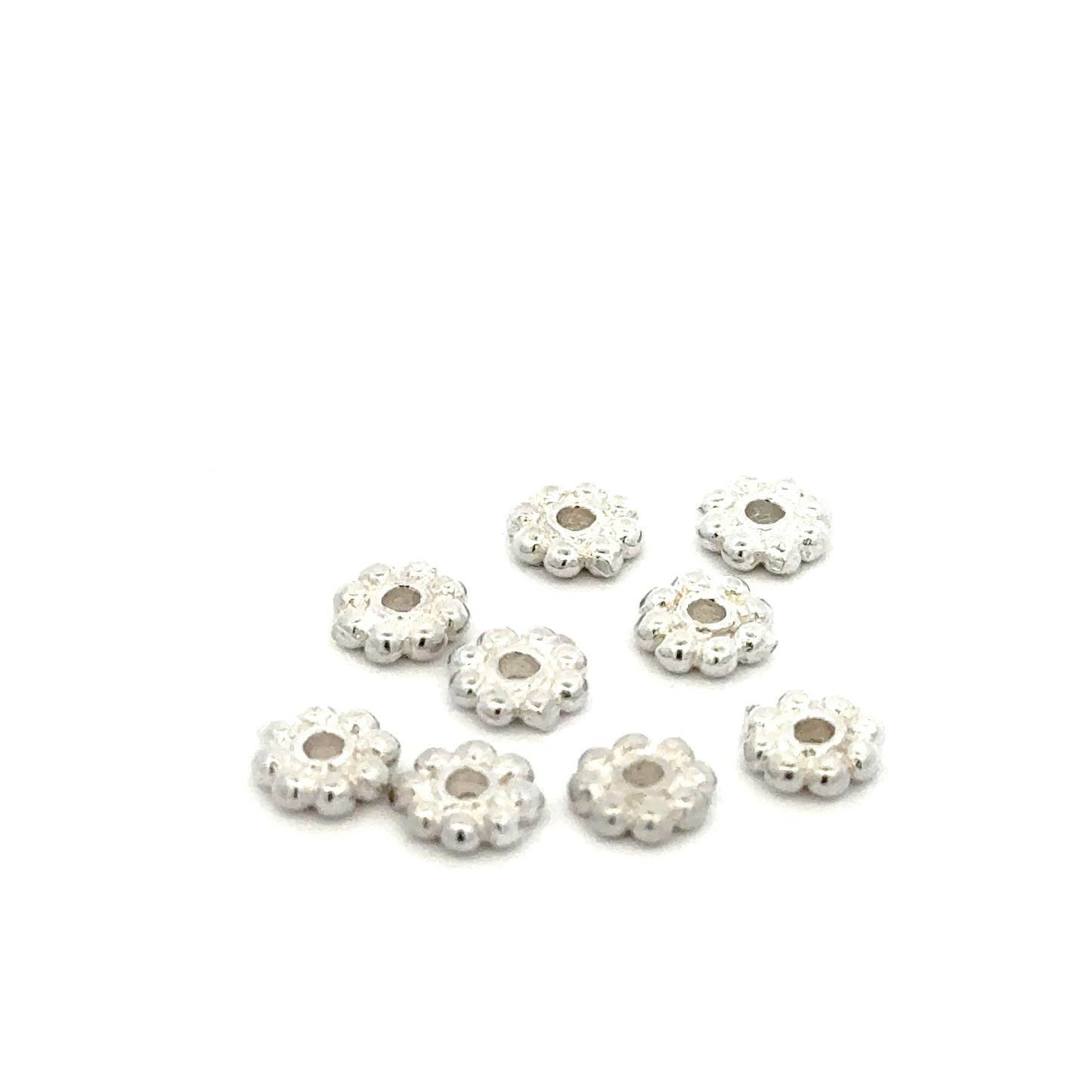 925 Sterling Silver Pack of 10 Daisy Spacers