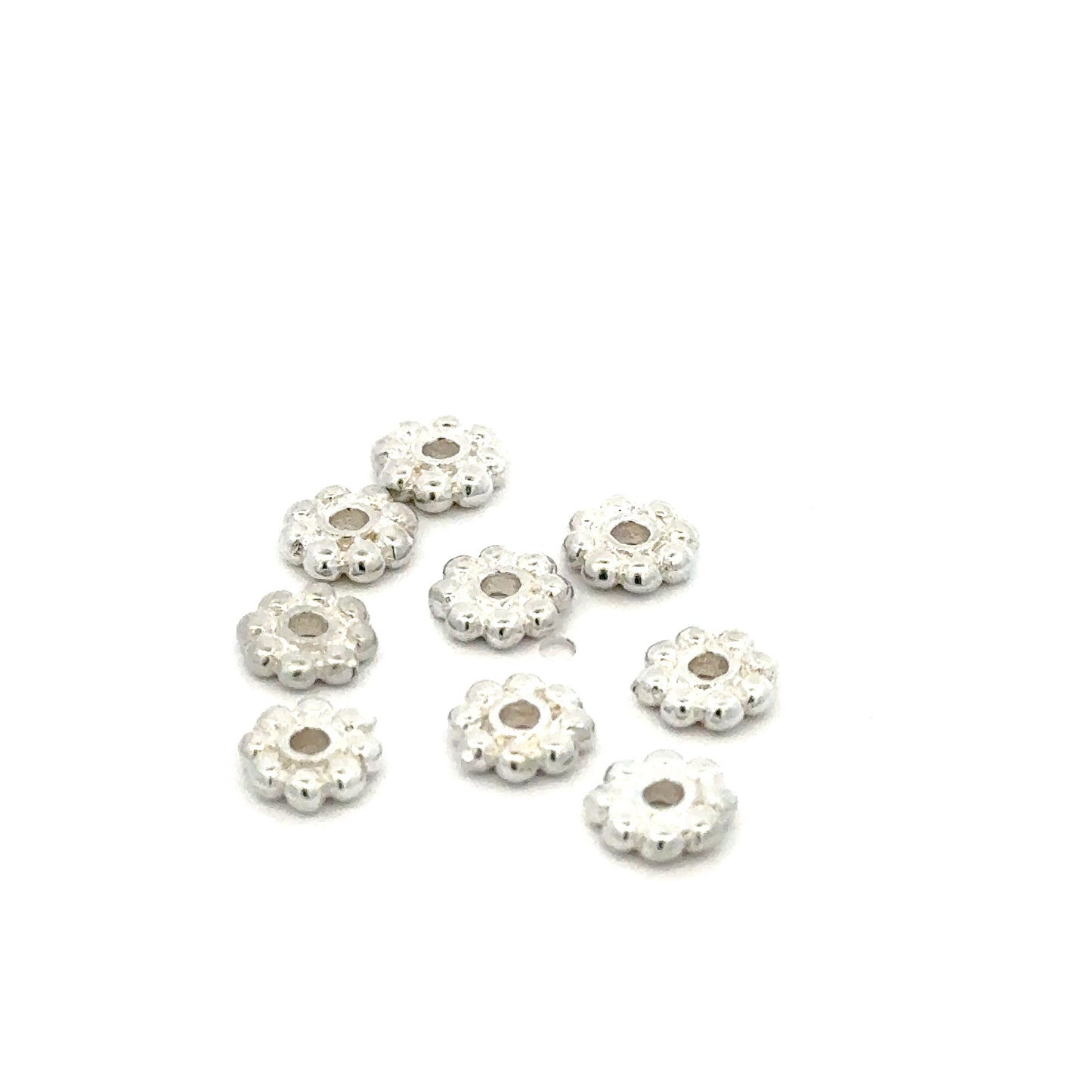 925 Sterling Silver Pack of 10 Daisy Spacers